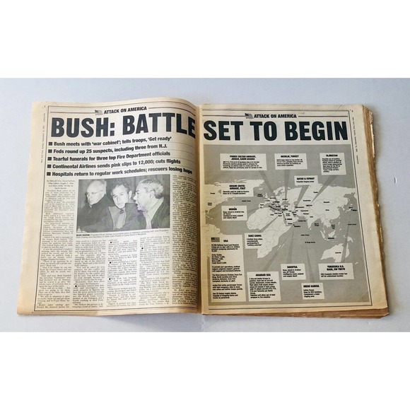 Vintage New York Post September 2001 Edition War WTC Attack on America NYPD FDNY - Picture 9 of 10